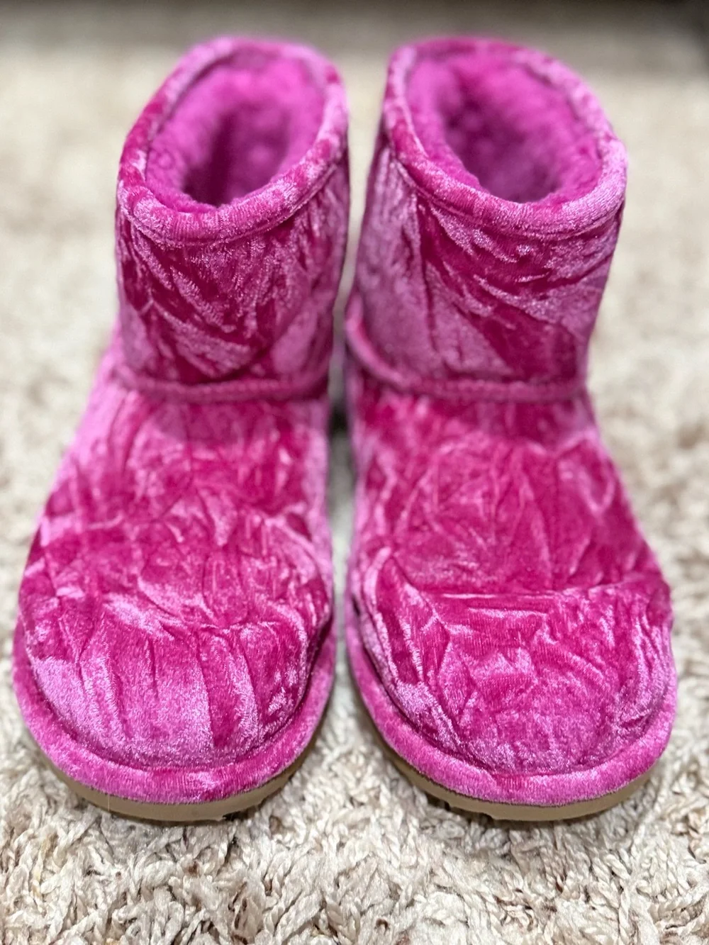 UGG Kids Plush Fuchsia Ankle Boots